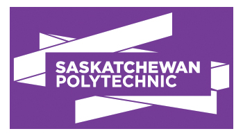Sask Polytech logo one colour reverse (white)