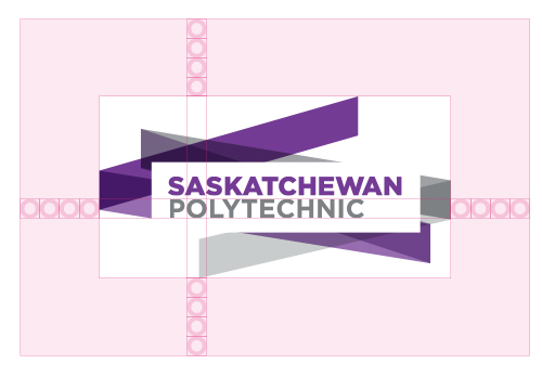 Visual details on how much whitespace needs to be given to saskpoly's logo