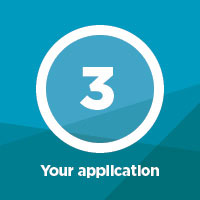 Number 3 in a circle that says your application