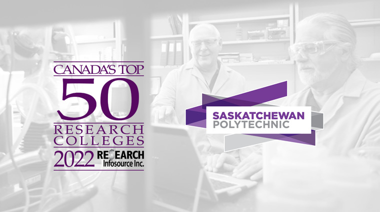 Saskatchewan Polytechnic takes the top spot on Canada's Top 50 Research Colleges List for completed research projects
