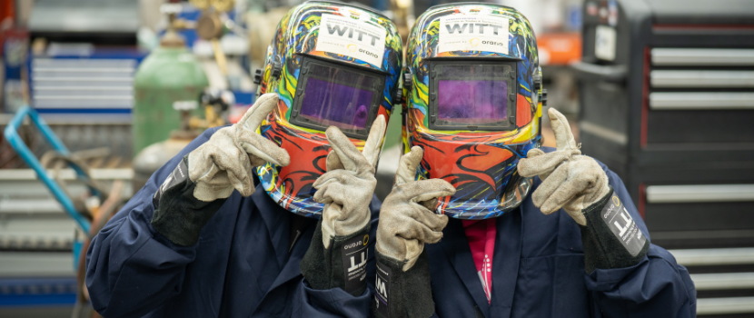 Girls in welding PPE