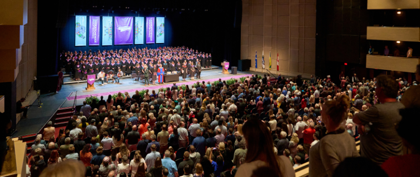 a crowd at regina convocation