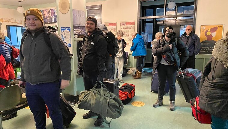 Polar Bear Eco Trip students at train station