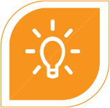 White outline of a lightbulb on an orange background that represents mind